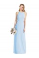 Azul Céu Claro Trombeta Cabeçada Chiffon Longo Vestidos de Madrinha