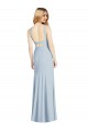 Azul Céu Claro Trombeta Cabeçada Crepe Esticado Longo Formais Vestidos de Madrinha / Vestidos de Noite