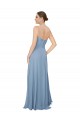 Azul Empoeirado Chiffon Sem Mangas Sem alças Linha A Longo Vestidos de Madrinha Acessíveis