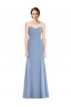 Azul Empoeirado Sereia Amor Chiffon Longo Vestidos de Madrinha Acessíveis