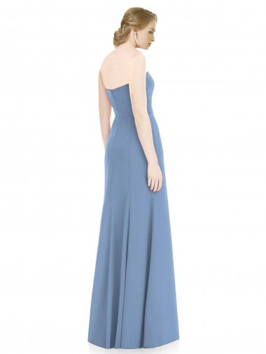 Azul Empoeirado Sereia Amor Chiffon Longo Vestidos de Madrinha