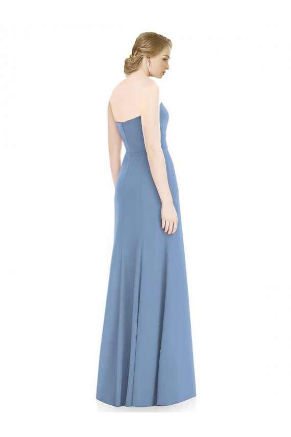 Azul Empoeirado Sereia Amor Chiffon Longo Vestidos de Madrinha Acessíveis