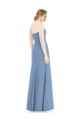 Azul Empoeirado Sereia Amor Chiffon Longo Vestidos de Madrinha Acessíveis