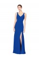 Azul Real Chiffon Bainha Lombar Amor Longo Vestidos de Madrinha Acessíveis