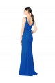 Azul Real Chiffon Bainha Lombar Amor Longo Vestidos de Madrinha Acessíveis