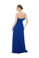 Azul Real Chiffon Linha A Sem alças Longo Vestidos de Madrinha Acessíveis