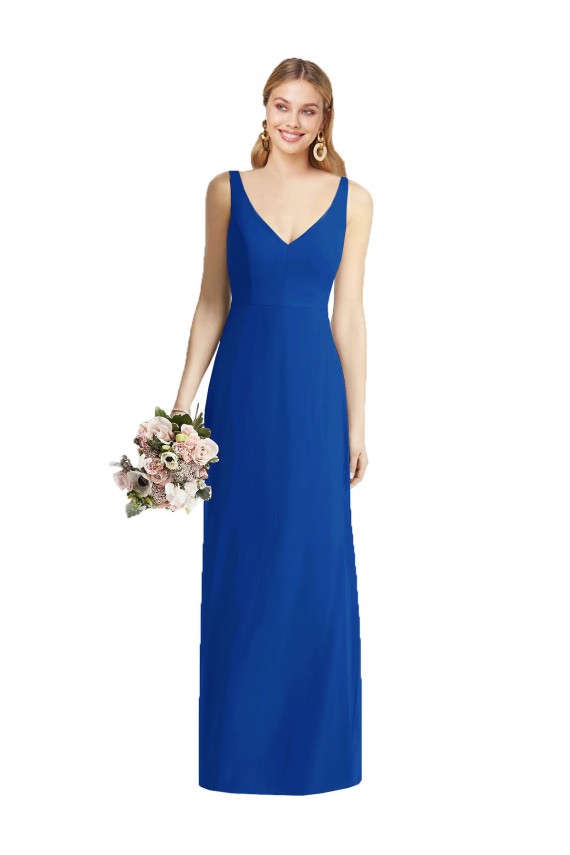 Azul Real Sereia Amor Chiffon Longo Vestidos de Madrinha Acessíveis