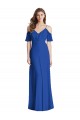 Azul Real Trombeta Alças finas Chiffon Longo Vestidos de Madrinha