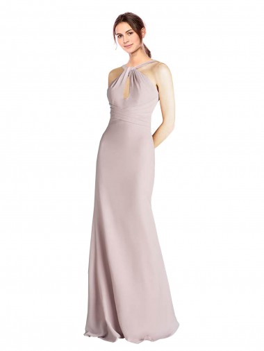 Bainha Cabeçada Chiffon Longo Vestidos de Madrinha