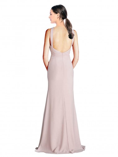 Bainha Cabeçada Chiffon Longo Vestidos de Madrinha