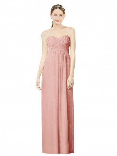 Bliss Chiffon Linha A Amor Longo Vestidos de Madrinha