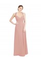 Bliss Chiffon Linha A Buraco da fechadura Amor Longo Vestidos de Madrinha Acessíveis