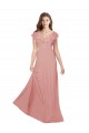 Bliss Chiffon Linha A Criss Cruz Decote V Longo Vestidos de Madrinha Acessíveis