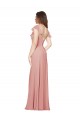 Bliss Chiffon Linha A Criss Cruz Decote V Longo Vestidos de Madrinha Acessíveis