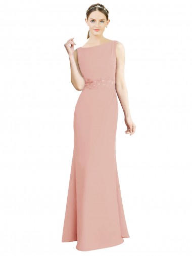 Bliss Chiffon Sereia Decote Alto Longo Vestidos de Madrinha