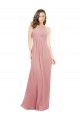 Bliss Linha A Cabeçada Chiffon Longo Vestidos de Madrinha Acessíveis