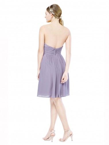Borgonha Linha A Amor Chiffon Curto Vestidos de Madrinha / Vestidos de Homecoming