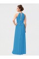 Borgonha Linha A Decote Alto Alto Baixo Chiffon Alto Baixo, Longo Alto Baixo Vestidos de Madrinha