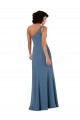 Borgonha Linha A Um Ombro Chiffon Longo Formais Vestidos de Madrinha / Vestidos de Noite Acessíveis