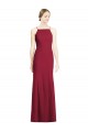 Borgonha Sereia Alças finas Chiffon Longo Vestidos de Madrinha
