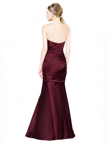 Borgonha Sereia Amor Cetim Longo Formais Vestidos de Madrinha / Vestidos de Festa