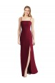 Borgonha Trombeta Alças finas Chiffon Longo Vestidos de Madrinha