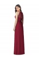 Borgonha Trombeta Cabeçada Chiffon Longo Vestidos de Madrinha