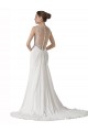 Branco Bainha Amor Comboio Capela Chiffon Longo Vestidos de Noiva