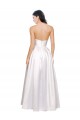 Branco Linha A Sem alças Cetim Elástico Longo Formais Vestidos de Madrinha / Vestidos de Festa