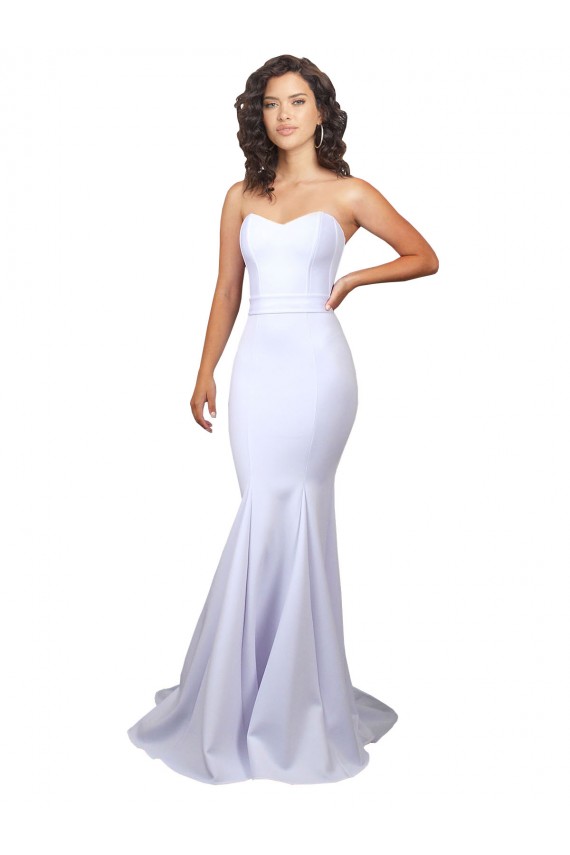 Branco Sereia Amor Crepe Esticado Longo Vestidos de Noiva Acessíveis