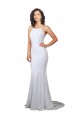 Branco Sereia Decote Alto Comboio Varredela Renda Longo Vestidos de Noiva