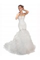 Branco Tule Sereia Amor Longo Vestidos de Noiva Acessíveis
