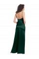 Caçador Verde Cetim Elástico Linha A Abrir de volta Colher Longo Formais Vestidos de Madrinha / Vestidos de Noite / Vestidos de Festa