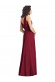 Caçador Verde Chiffon Linha A Sem Mangas Decote V Longo Vestidos de Madrinha Acessíveis