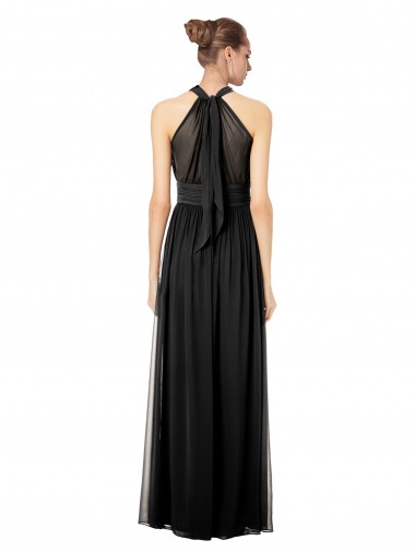 Caçador Verde Linha A Cabeçada Chiffon Longo Vestidos de Madrinha