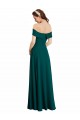 Caçador Verde Linha A Fora do Ombro Chiffon Longo Vestidos de Madrinha Acessíveis