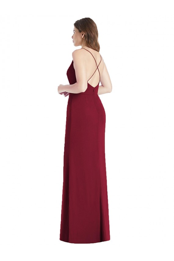 Caçador Verde Sereia Alças finas Chiffon Longo Vestidos de Madrinha