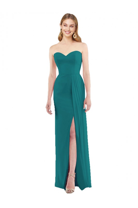 Caçador Verde Trombeta Amor Chiffon Longo Vestidos de Madrinha Acessíveis