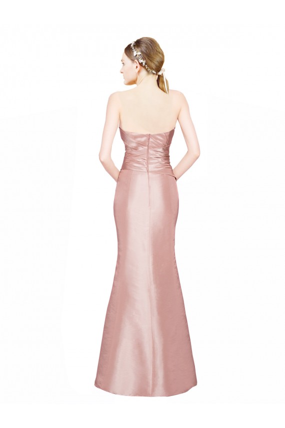 Cetim Elástico Linha A Lombar Sem alças Longo Formais Vestidos de Madrinha / Vestidos de Noite / Vestidos de Festa Acessíveis