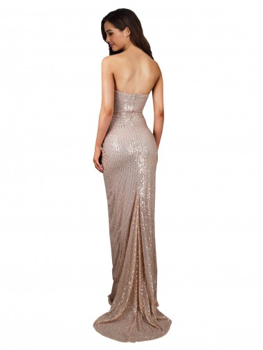 Champanhe Sereia Colher Lantejoulas Longo Formais Vestidos de Madrinha / Vestidos de Festa