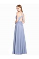Chiffon & Renda Linha A Abrir de volta Amor Longo Vestidos de Madrinha Acessíveis