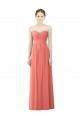 Coral Linha A Amor Chiffon Longo Vestidos de Madrinha