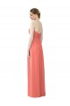 Coral Linha A Amor Chiffon Longo Vestidos de Madrinha