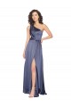 Crepúsculo Linha A Um Ombro Cetim Sedoso Longo Formais Vestidos de Madrinha / Vestidos de Festa