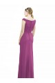 Frutos Silvestres Sereia Decote Barco Chiffon Longo Vestidos de Madrinha Acessíveis