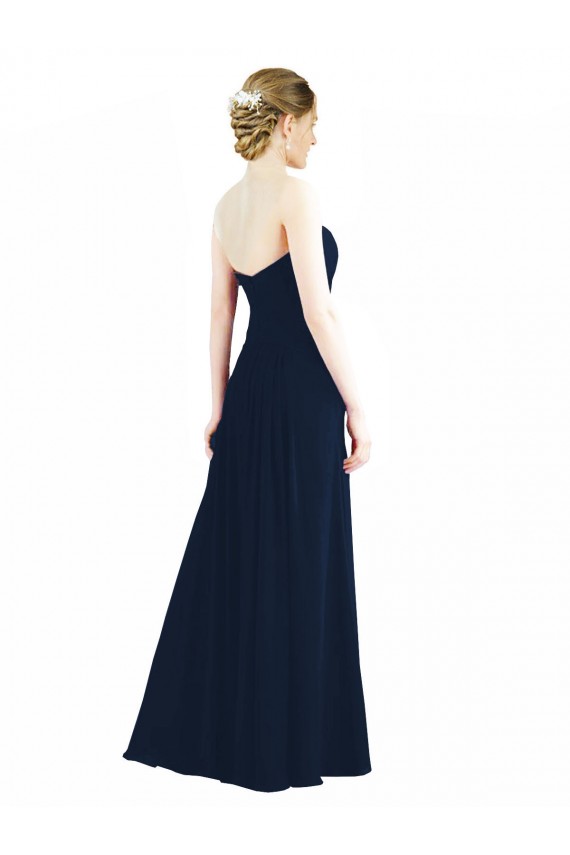 Fumo Verde Chiffon Linha A Amor Longo Vestidos de Madrinha Acessíveis