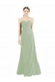 Fumo Verde Chiffon Linha A Amor Longo Vestidos de Madrinha Acessíveis