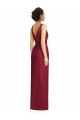 Geada Chiffon Bainha Costas em V Decote V Longo Vestidos de Madrinha