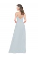 Geada Linha A Alças finas Chiffon Longo Vestidos de Madrinha Acessíveis