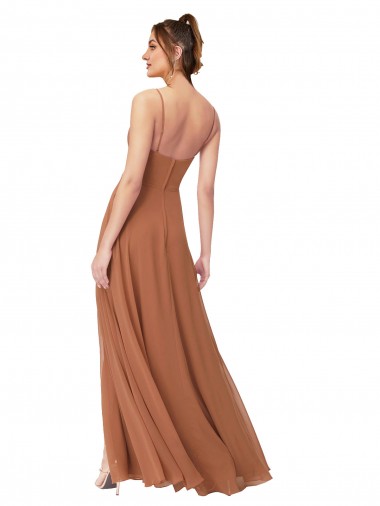 Jacarandá Linha A Decote Capuz Chiffon Longo Vestidos de Madrinha